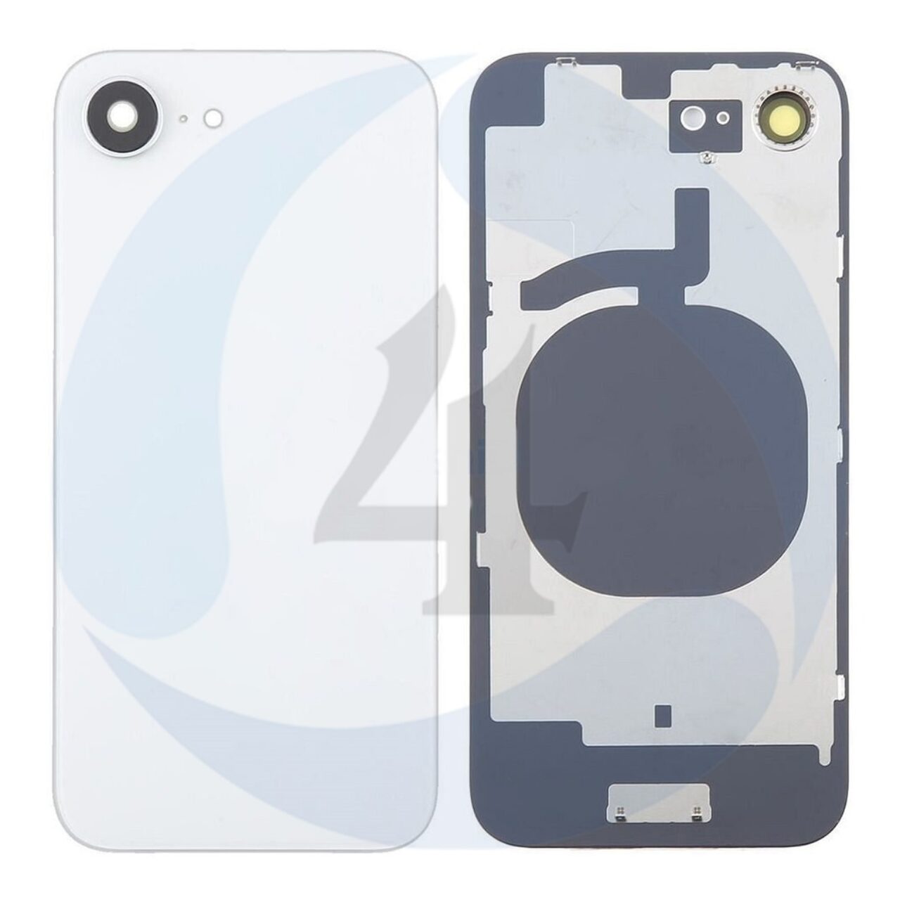 Backcover Glass With Steel Plate and Mag Safe Magnet No Logo White For i Phone 16e