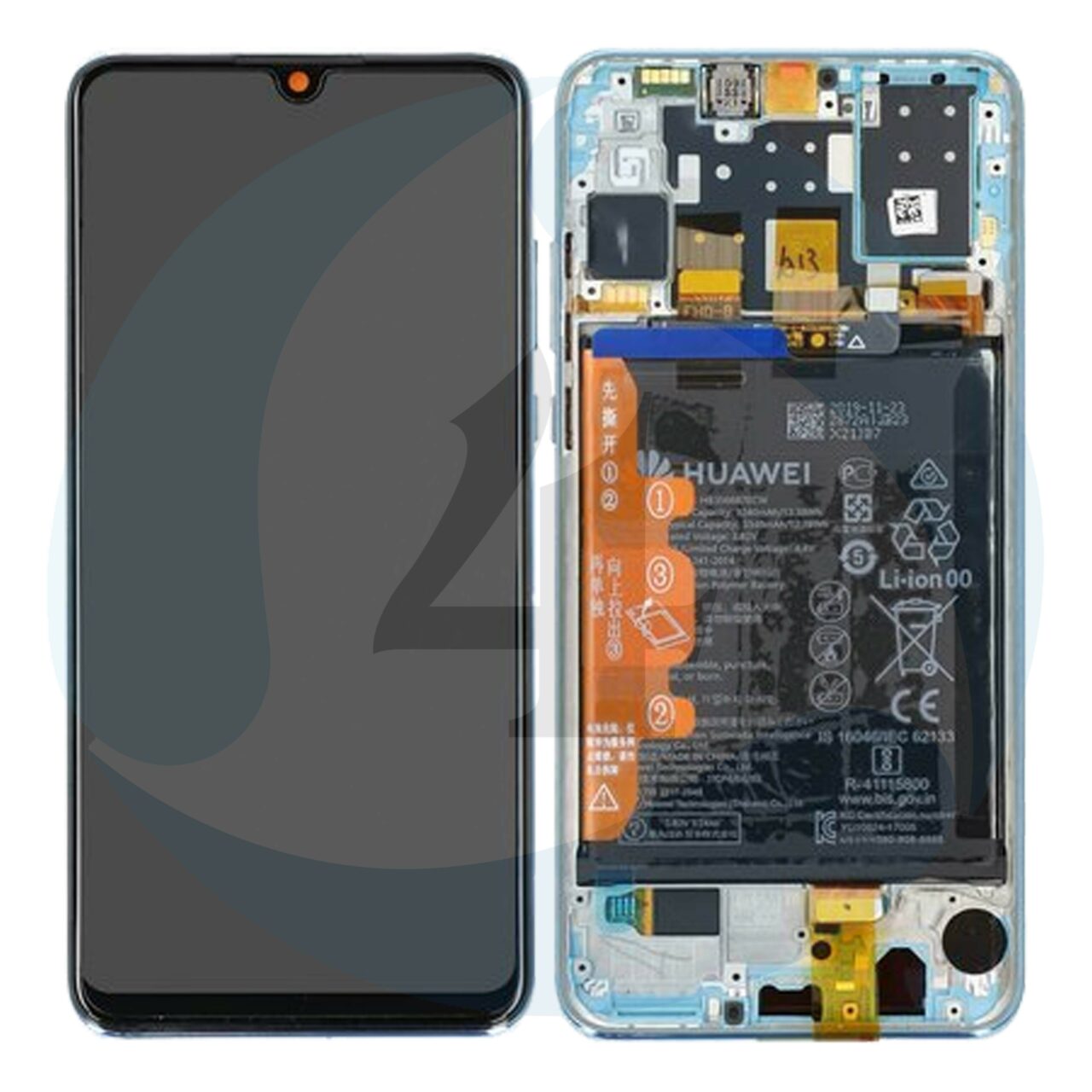 Huawei p30 lite Display lcd scherm servicepack battery met frame white