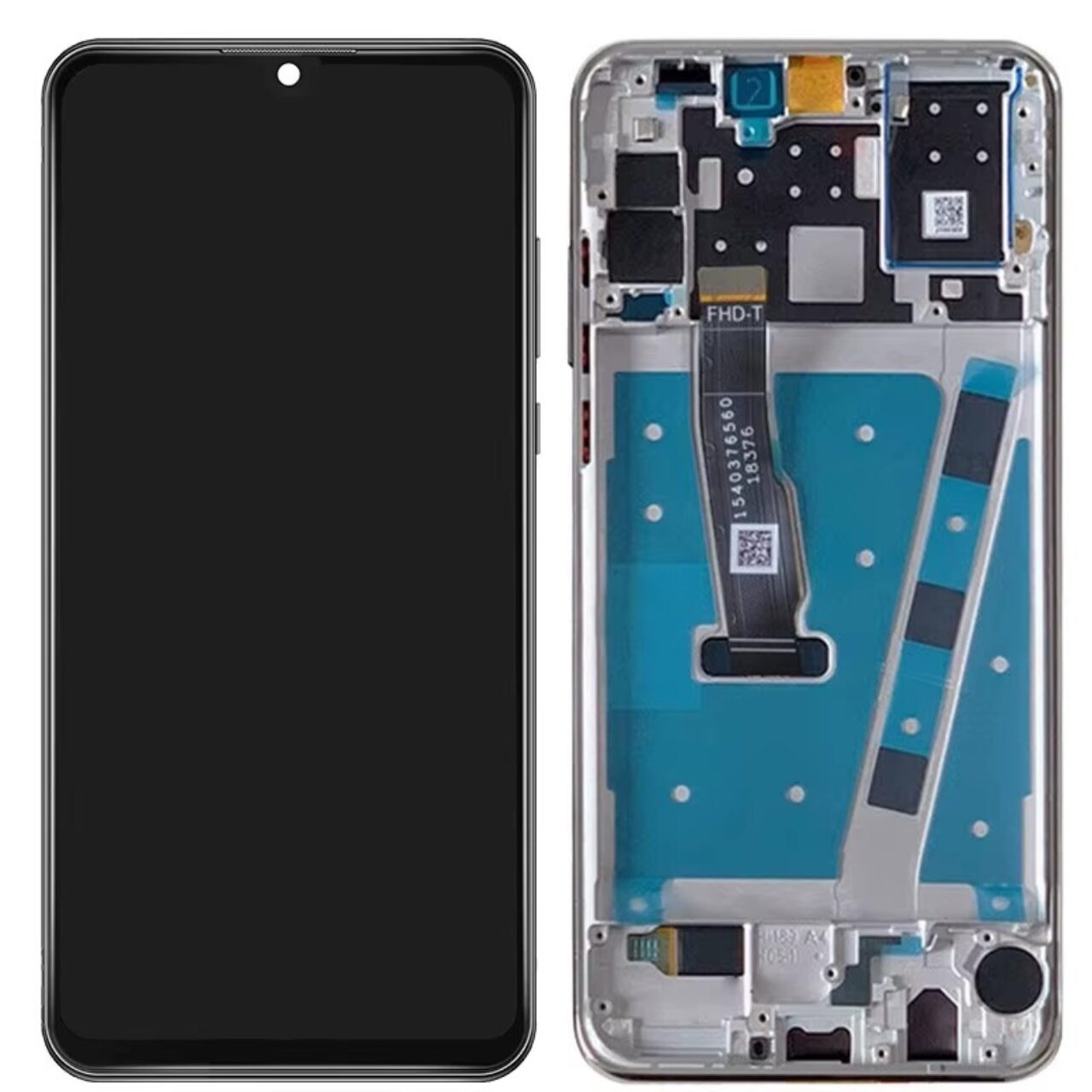 LCD Touch Frame Silver For Huawei P30 Lite