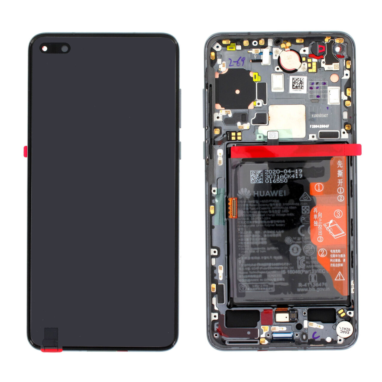 Huawei p40 display zwart 02353mfa