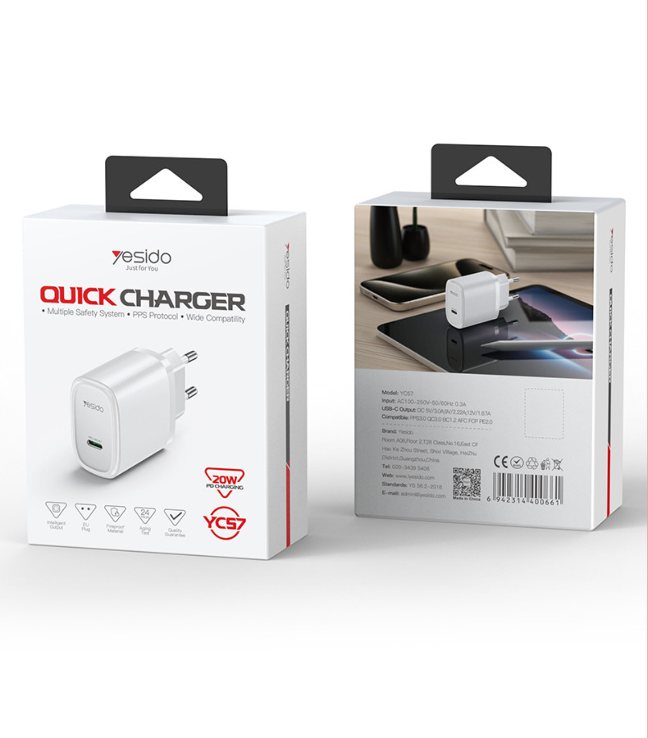 YC57 Suick charger 20 W white