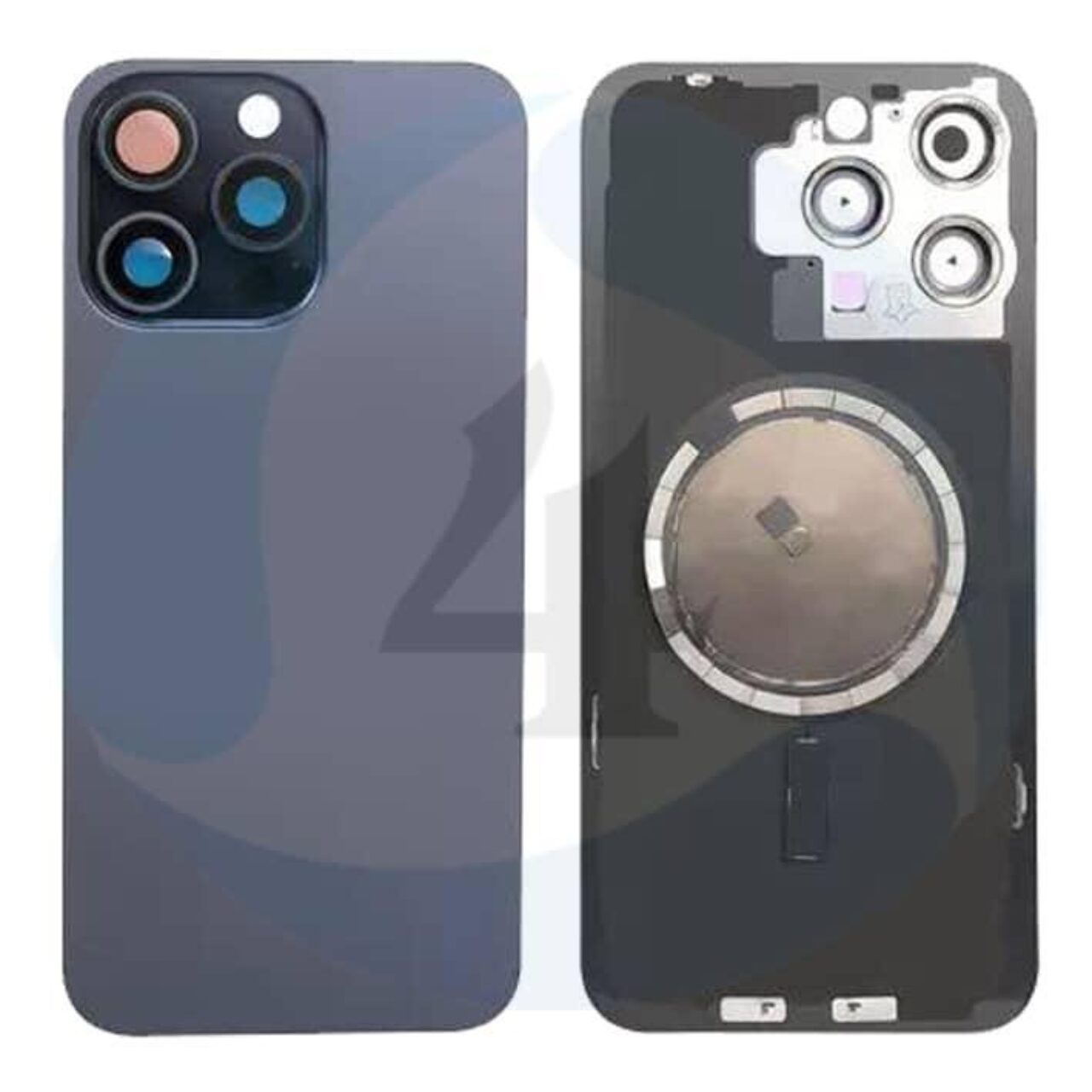 Backcover Glass Frame Blue For i Phone 15 Pro Max
