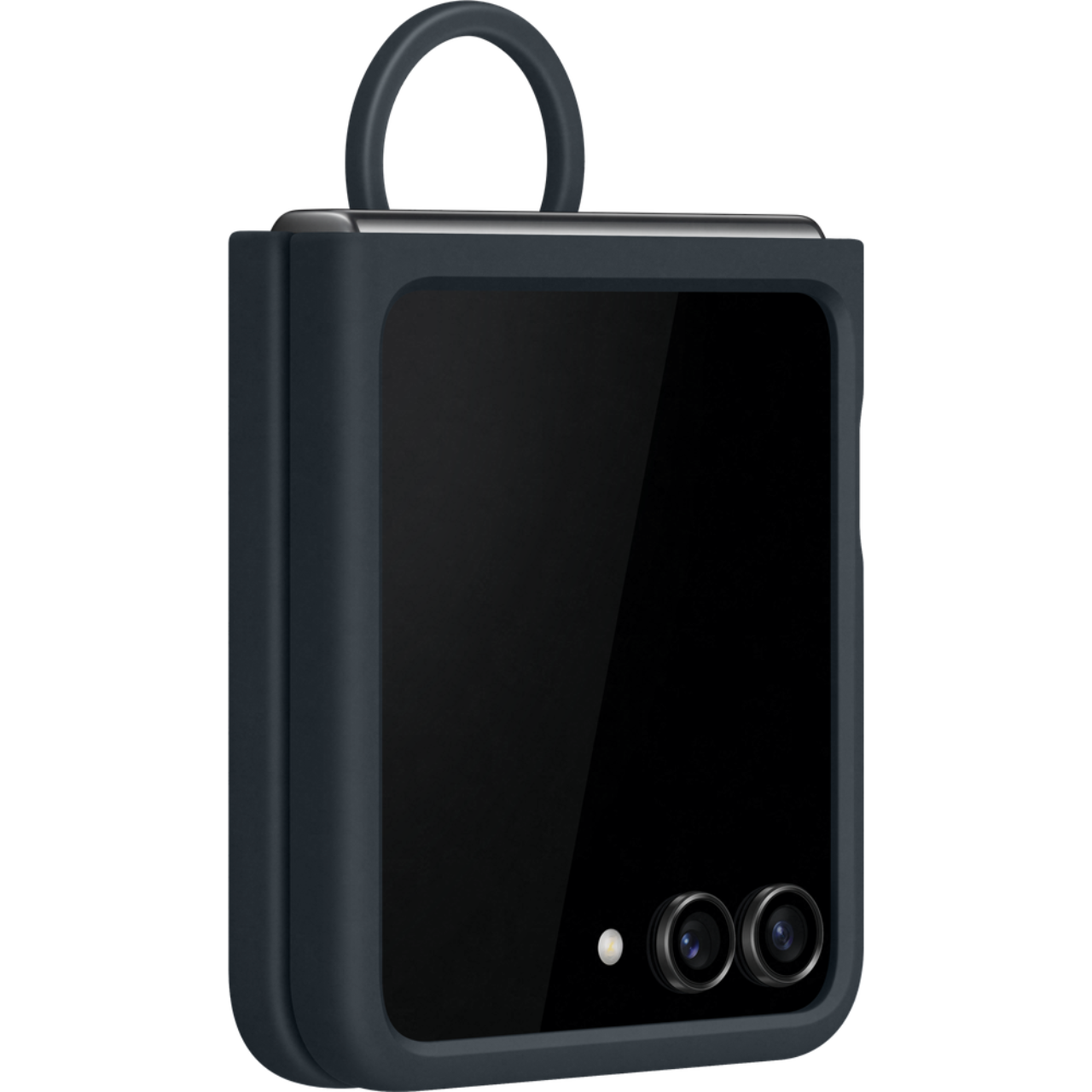 Silicone Cover Black with Ring For Samsung Galaxy Z Flip5