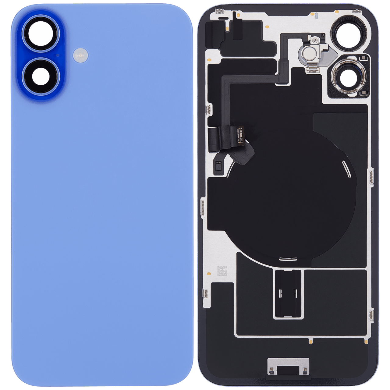 Backcover Glass With Small Parts Used OEM Pulled Grade A Pulled Blue For i Phone 16 Plus