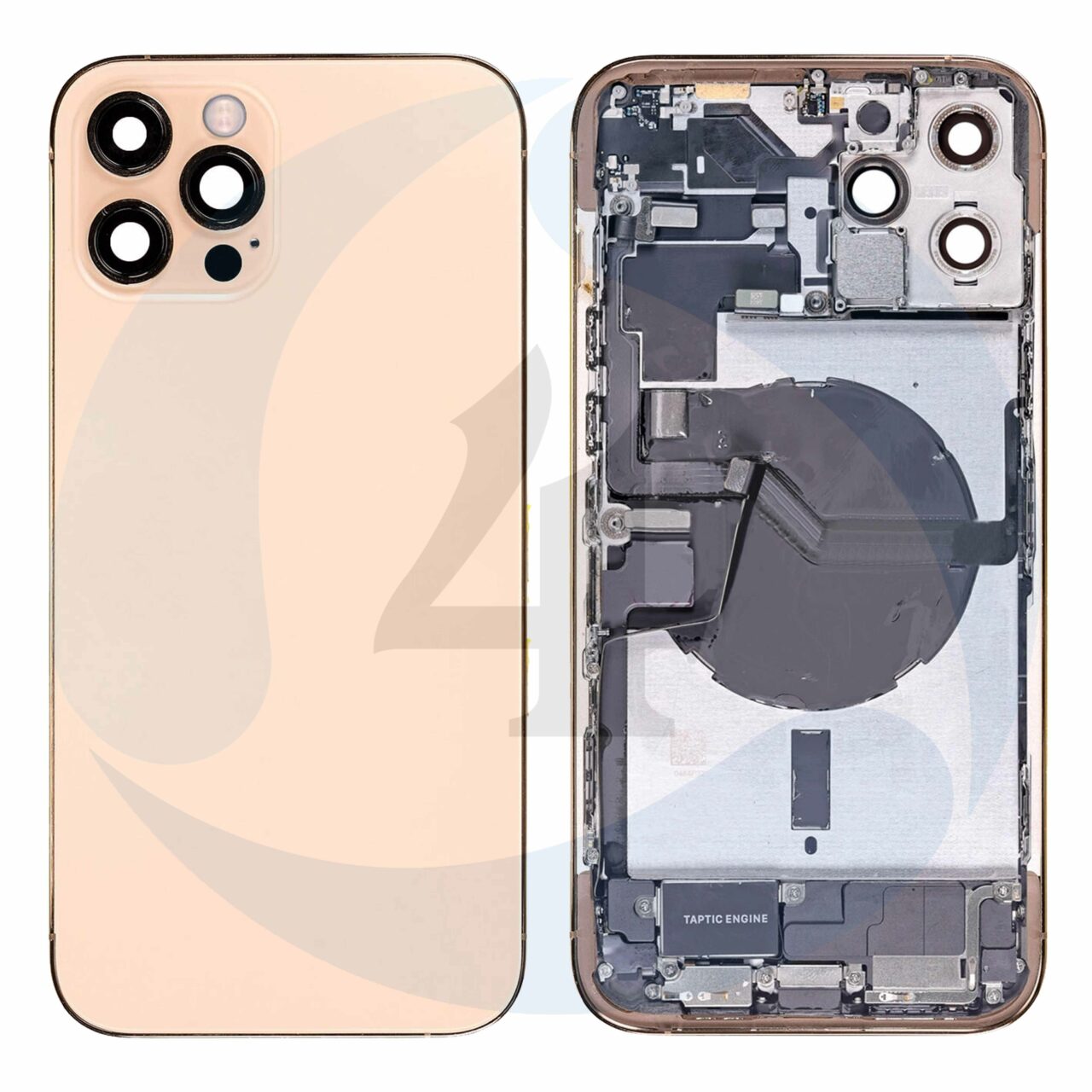 21810 replacement for iphone 12 pro max back cover full assembly gold 1