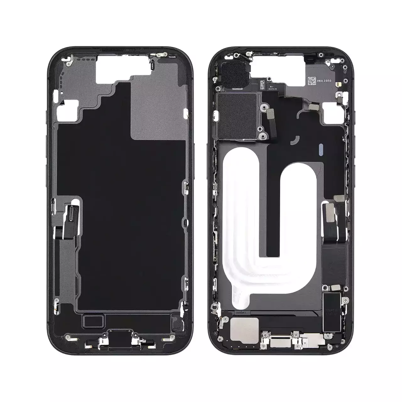 Mid Frame Housing W Charging Port Flex Small Parts For i Phone 17 US Version Used OEM Pull Grade B Black Copy