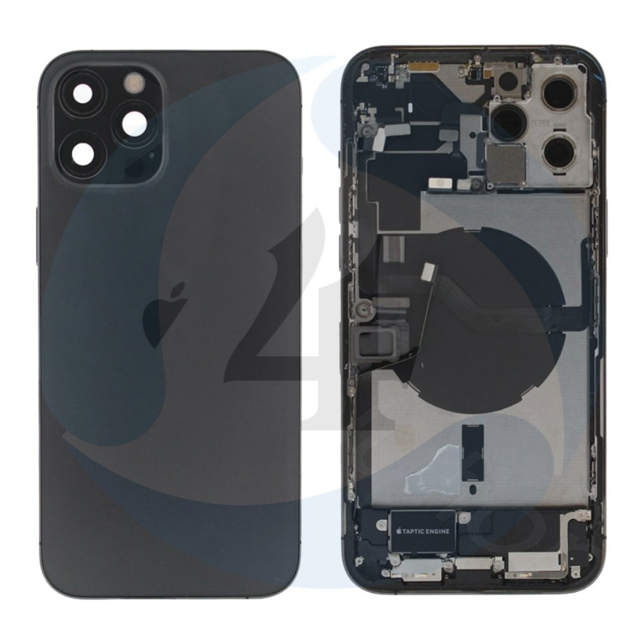 Backcover Pulled Black i Phone 12 Pro Max housing batterijcover