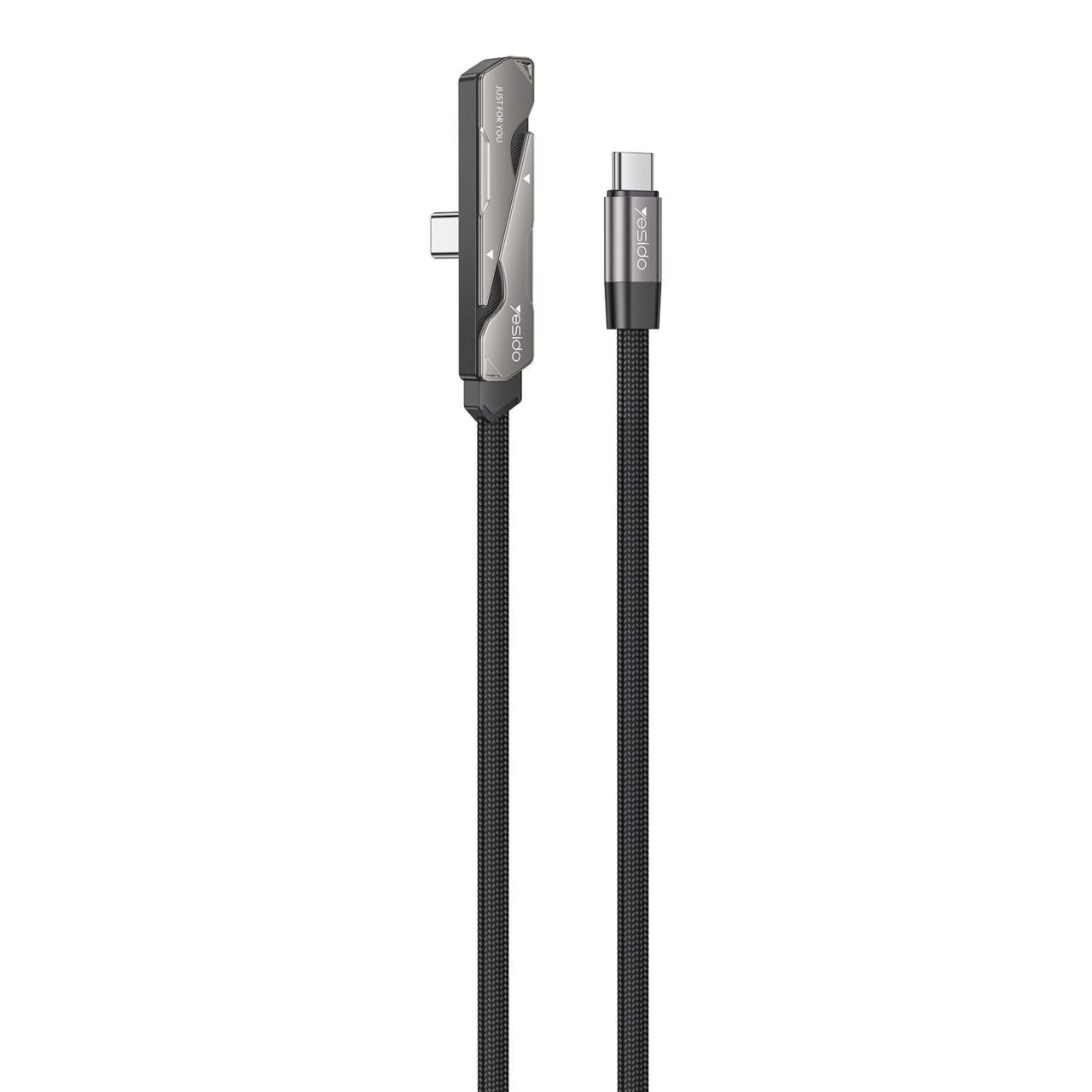 CA207 Yesido USB C to USB C Charging Data Cable with Foldable Stand Black
