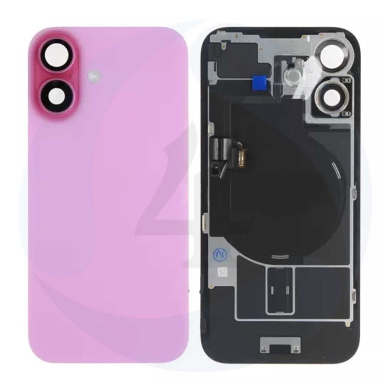 Backcover Glass With Small Parts Used OEM Pulled Grade A Pulled Purple For i Phone 16