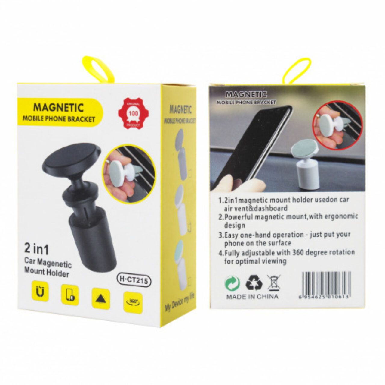 2 in 1 Magnetic Car Mount Bracket For Air Vent and Windshield H CT215