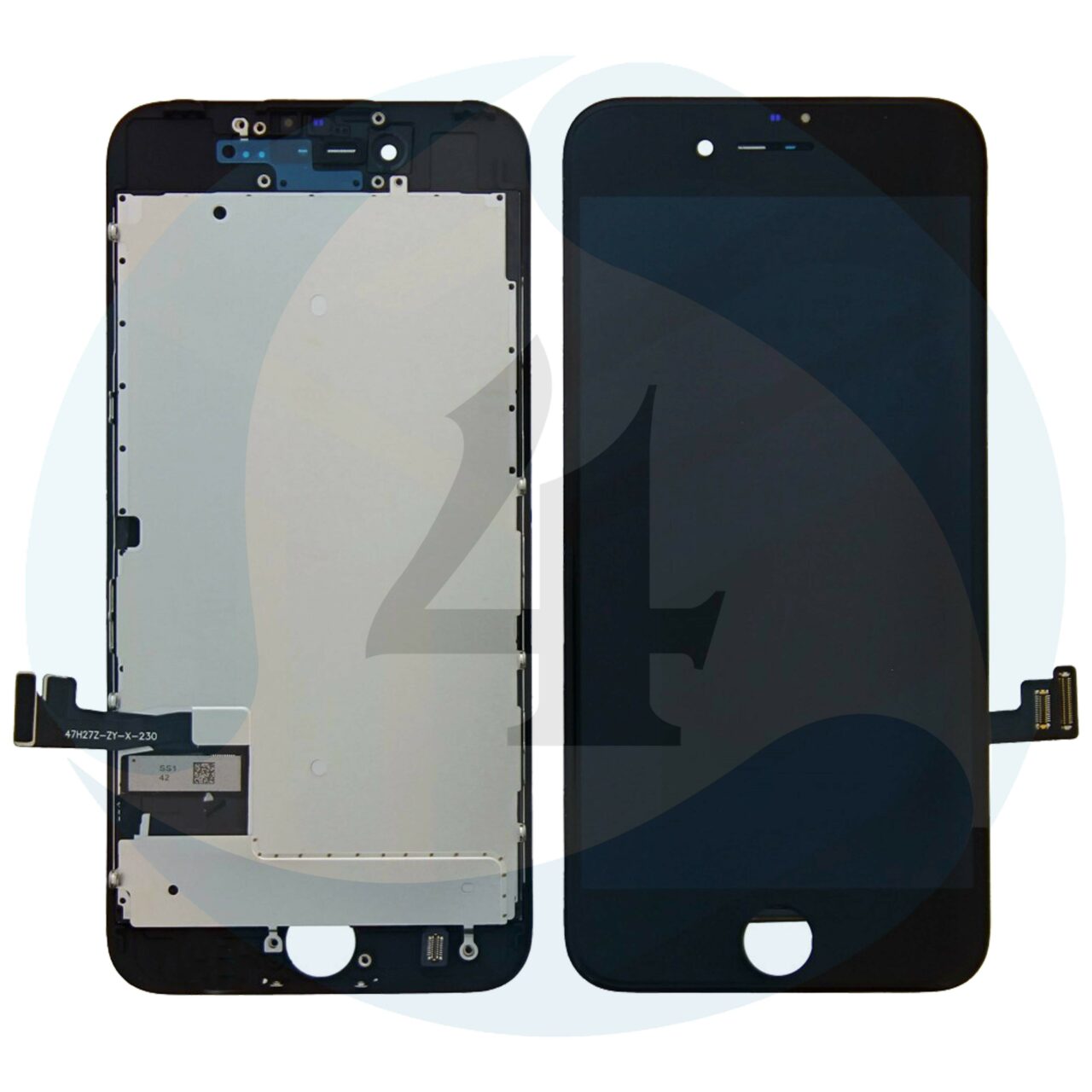 I Phone 7 Display plus Touchscreen plus Metal Plate High Quality Black
