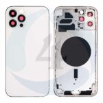 Replacement for iphone 12 pro max rear housing with frame silver 1