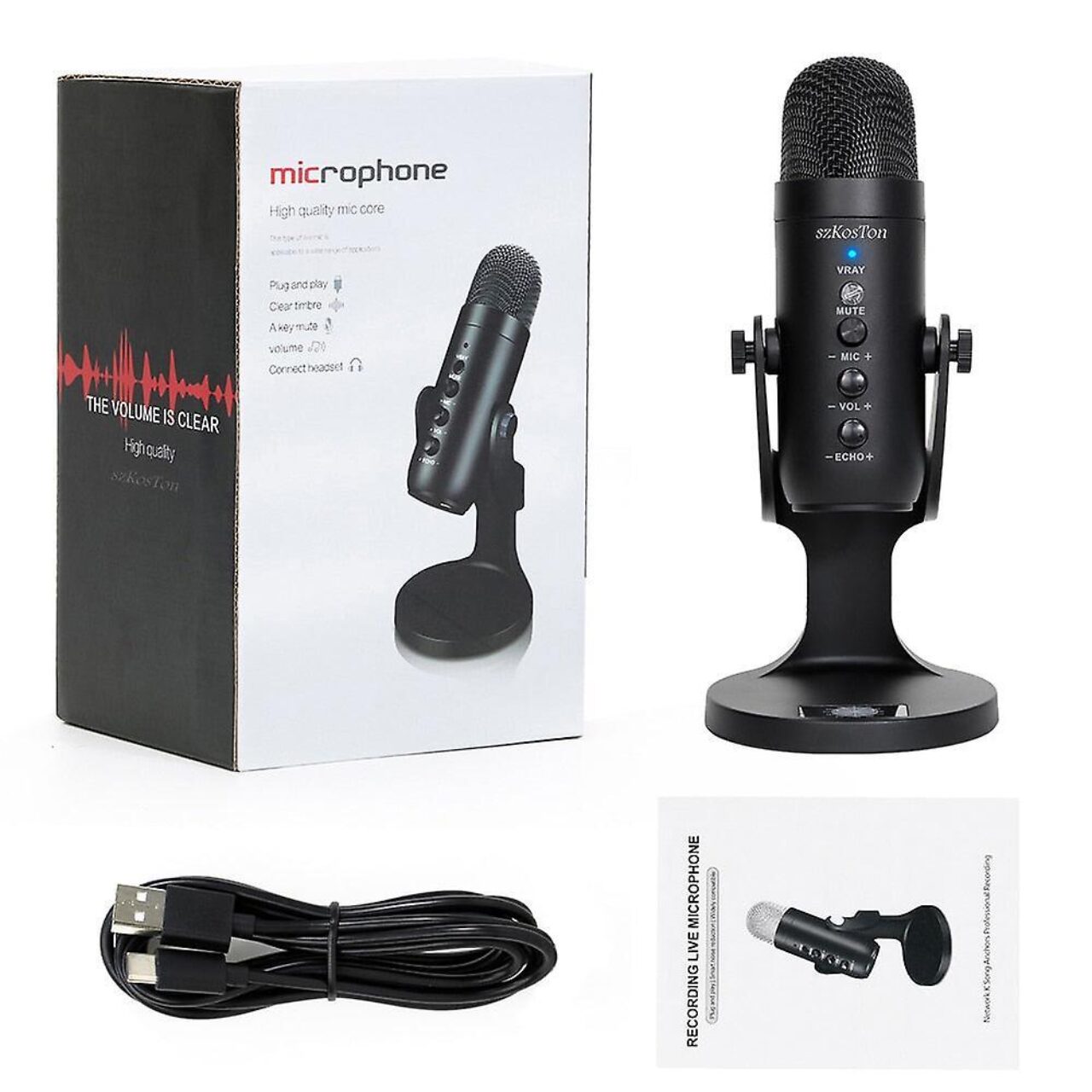 Angle Pro Desktop Live Microphone Mic Knop 360
