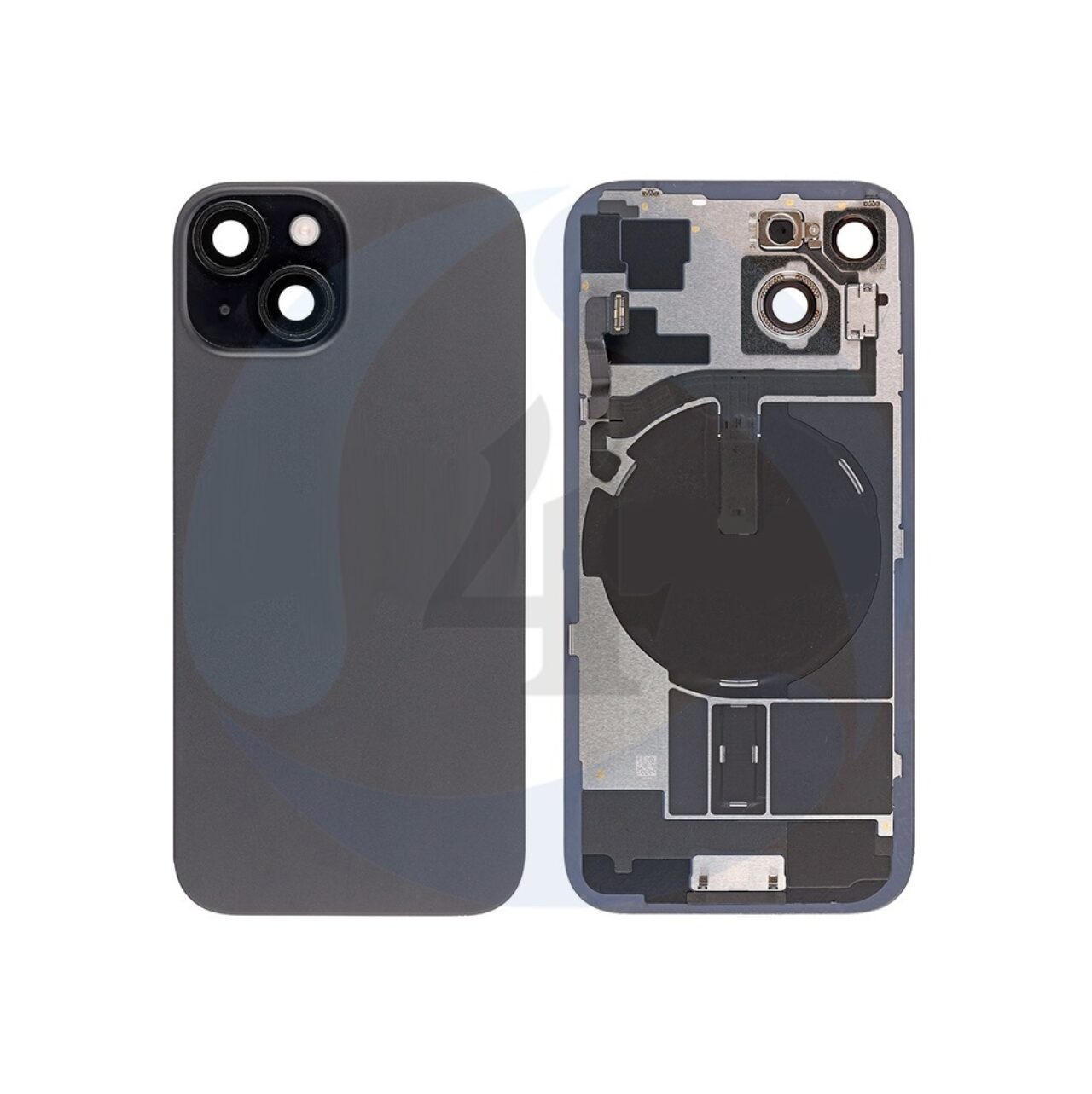 Backcover Glass Hooks Used Black For i Phone 15
