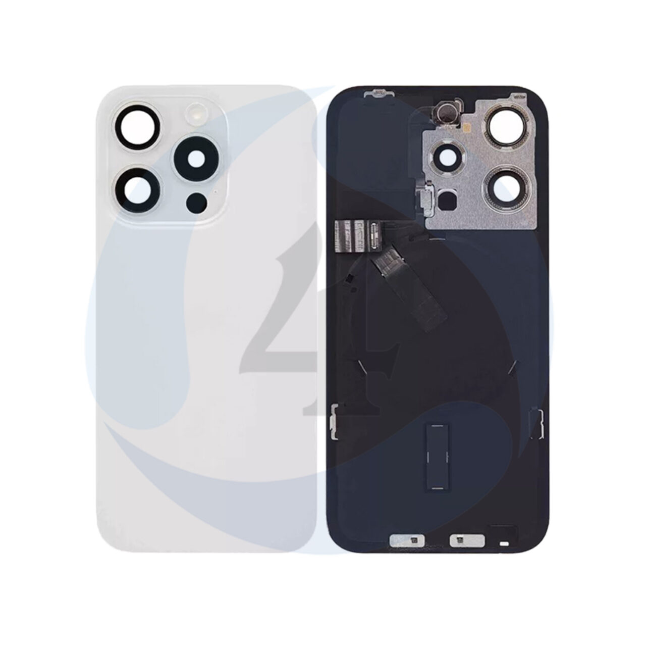 Backcover Glass Hooks Used White For i Phone 15 Pro