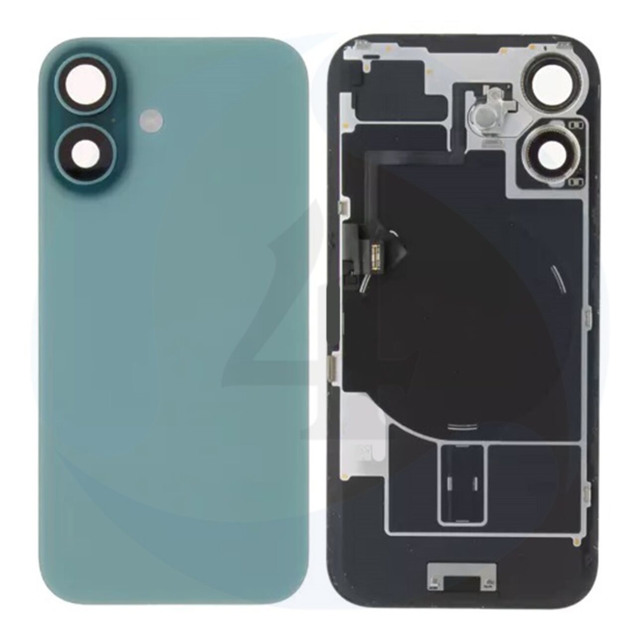 Backcover Glass With Small Parts Used OEM Pulled Grade A Pulled Green For i Phone 16