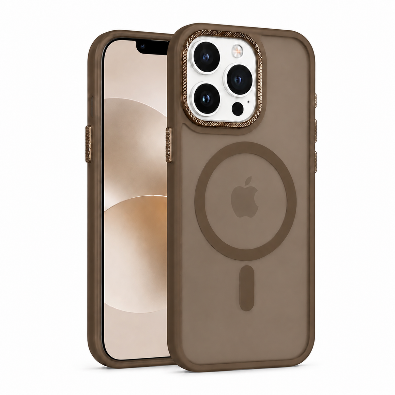 Crystal Case Mag Safe Compatible Brown For i Phone Pro Models