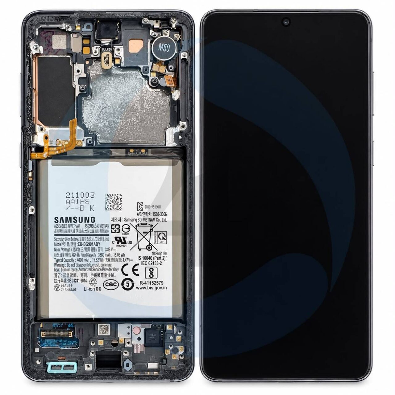 Display Pulled AB Grade Black For Samsung Galaxy S21