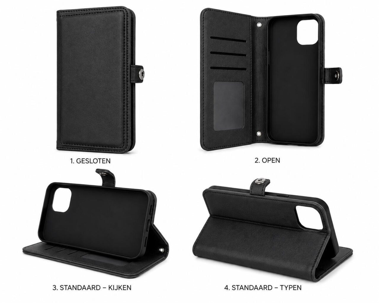 Double Wallet Book Case Black