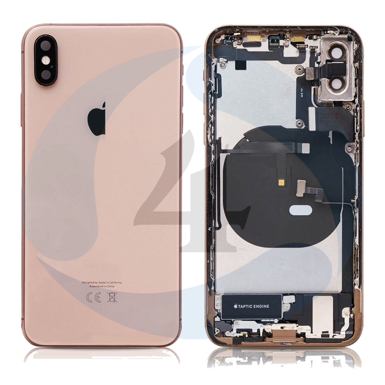 For Apple i Phone Xs batterij cover backcover housing pulled Gold