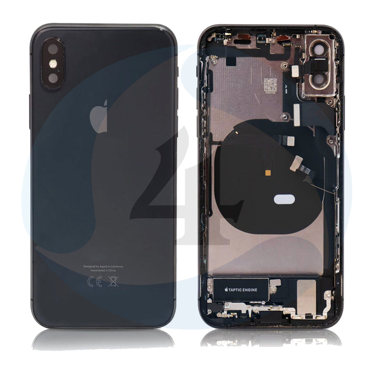 For Apple i Phone Xs batterij cover backcover housing pulled black