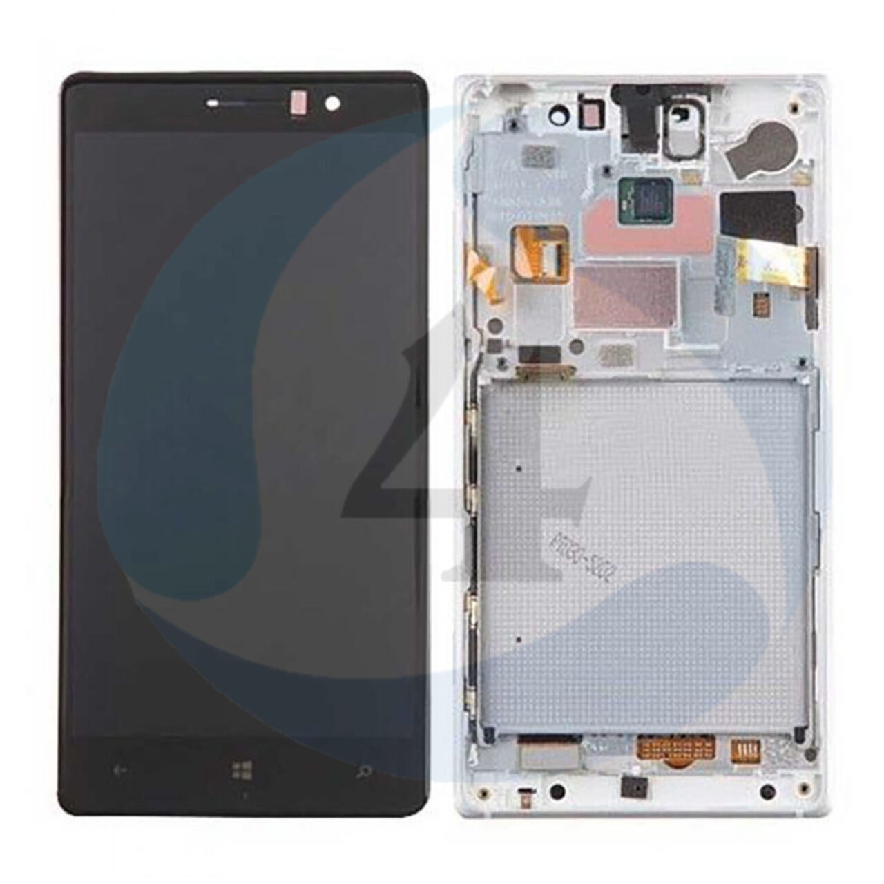 LCD Touch Frame Silver For Nokia Lumia 830