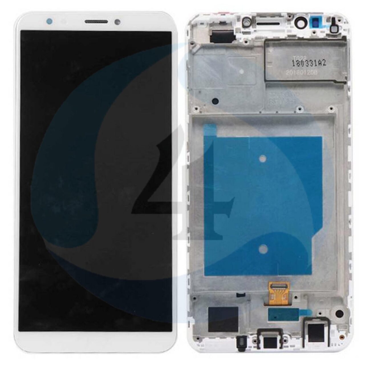 LCD Touch Frame White For Huawei Y7 Prime 2018