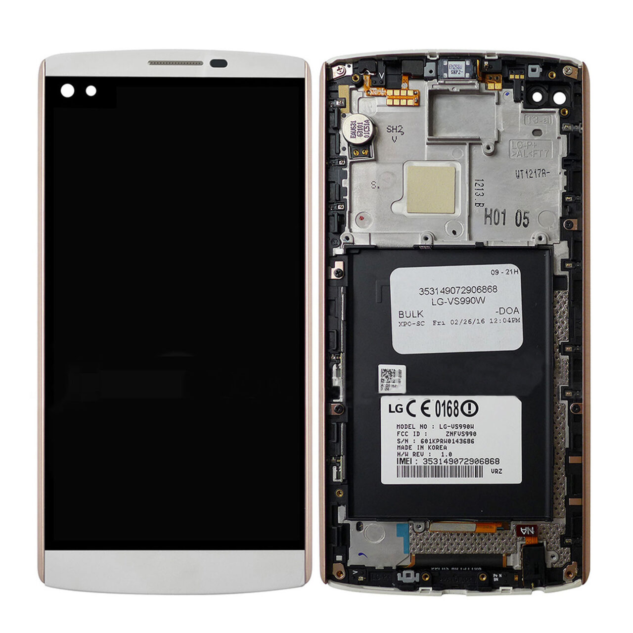 LCD Touch Frame White For LG V10 H960 A