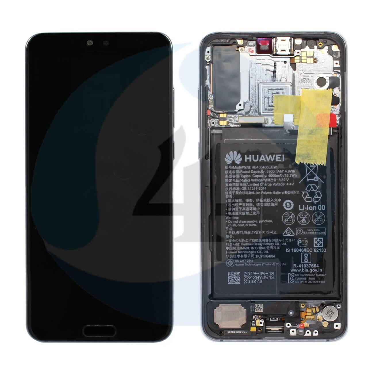 Lcd Original Service Pack Black For Huawei P20 Pro