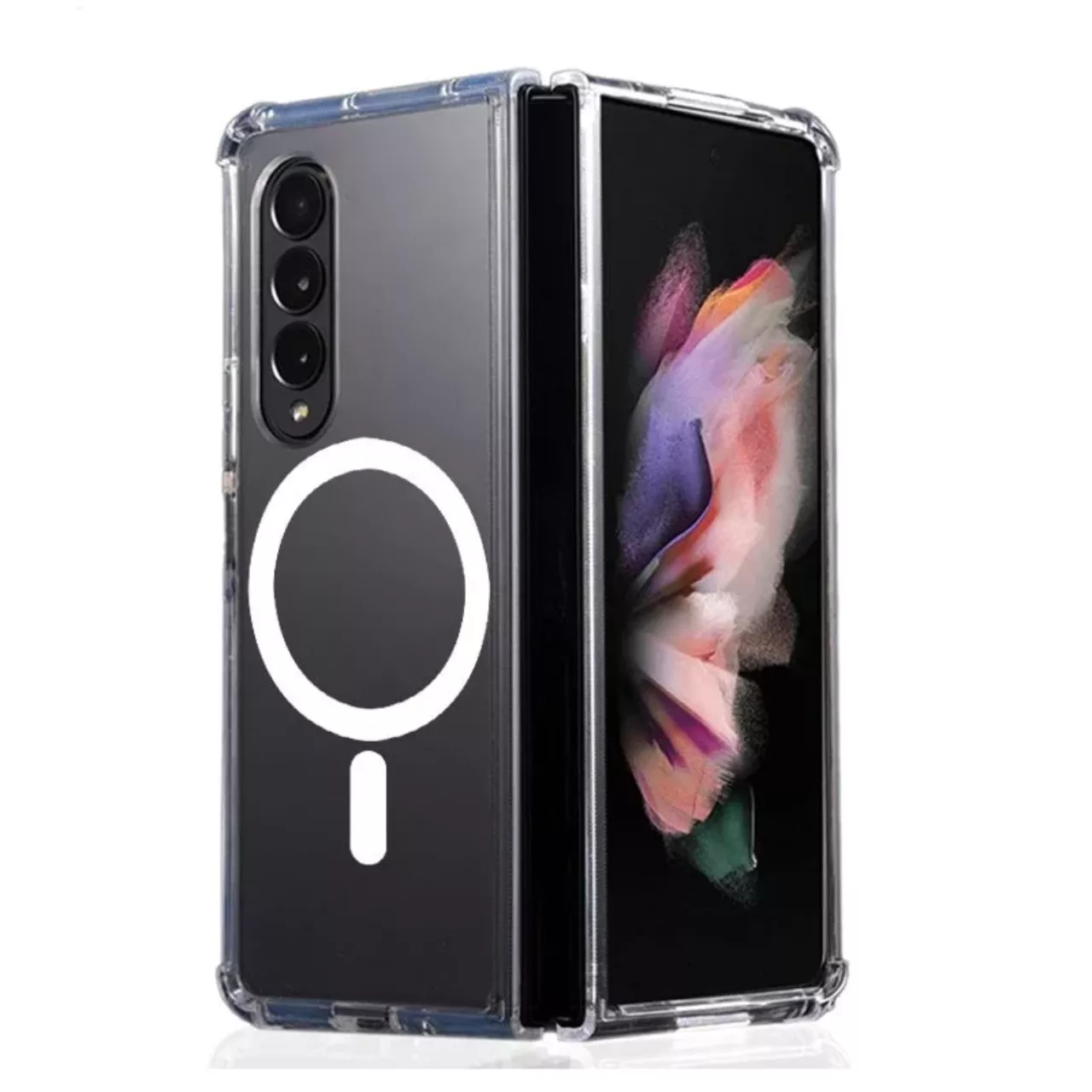 Magnetic Case with Mag Safe For Samsung Galaxy Z Fold 4 Transparant
