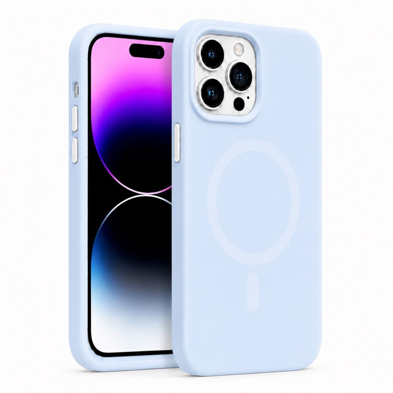 Magnetic Silicone Case Light Blue For i Phone