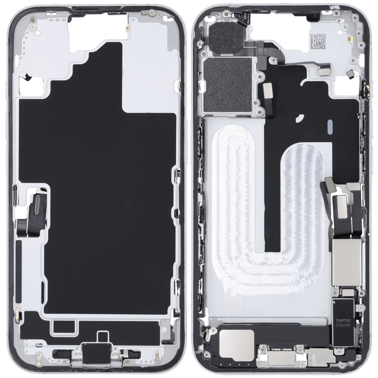Middle Frame Used OEM Pulled Grade A Silver For i Phone 16