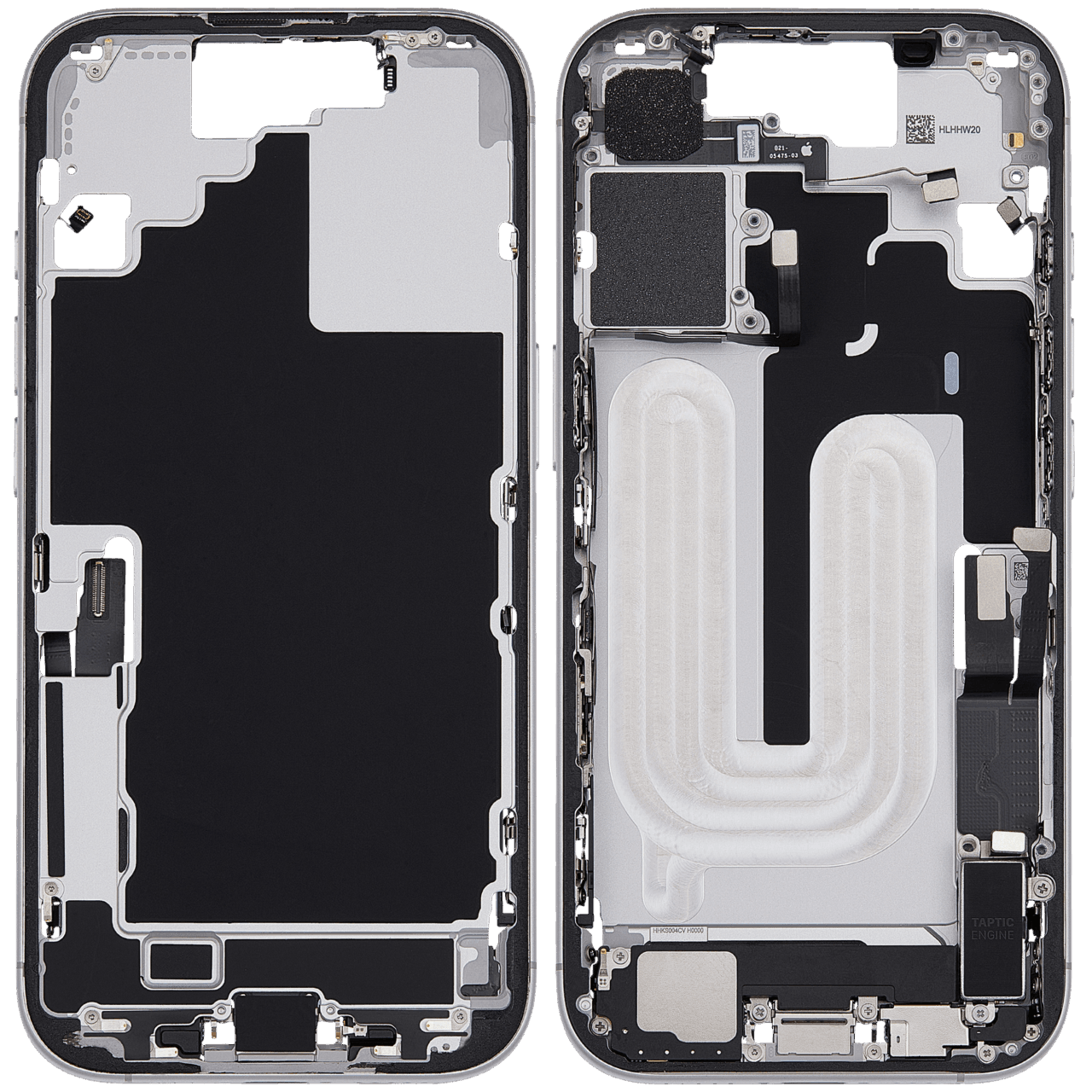 Middle Frame With Small Parts Pulled Grade A White For i Phone 17