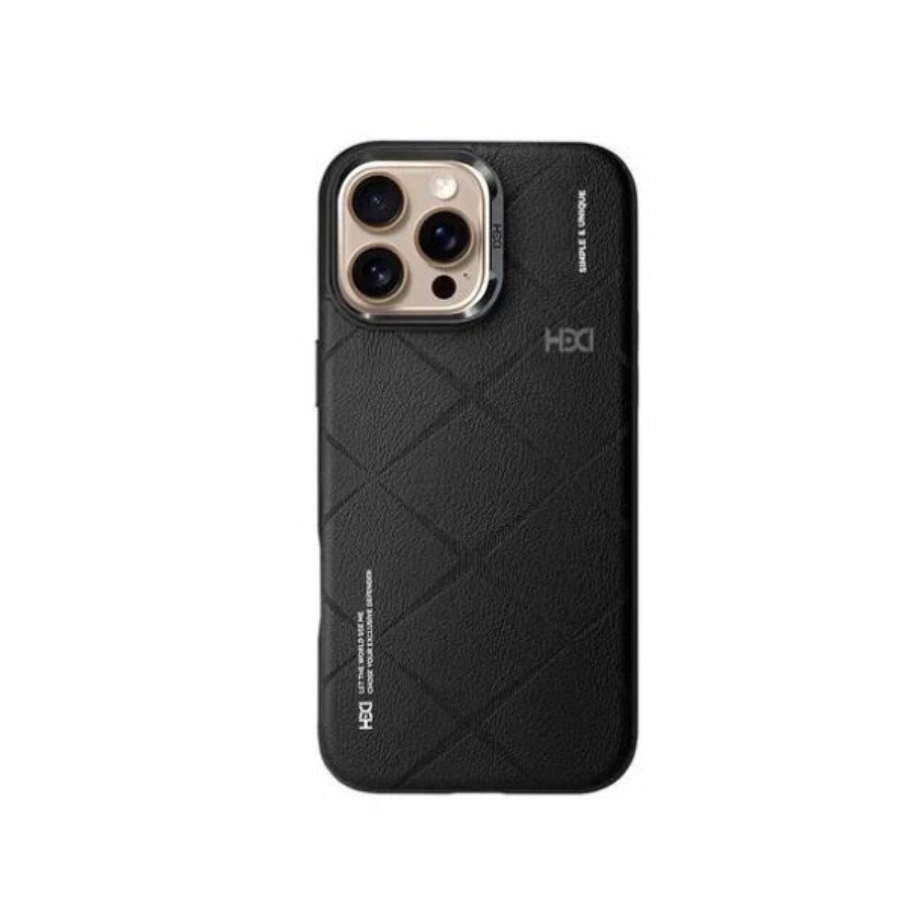 Modern Leather Style Backcover Case Black For i Phone 16 Pro Max