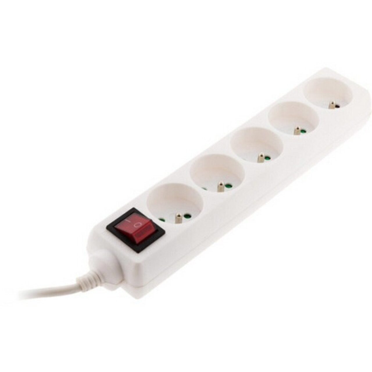Power Outlet White 5 Power Sockets