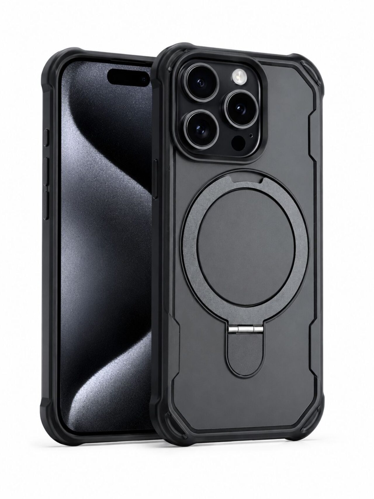 Protective Case With Ring Black For i Phone Pro Models