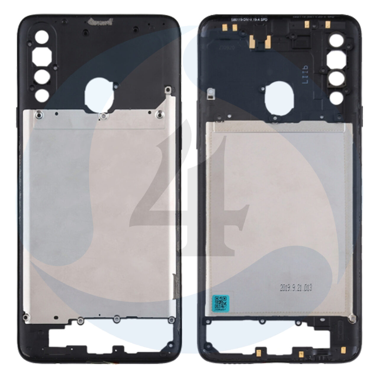 Samsung Galaxy A20s SM A207s F DS Middle Frame Bezel Plate Cover black