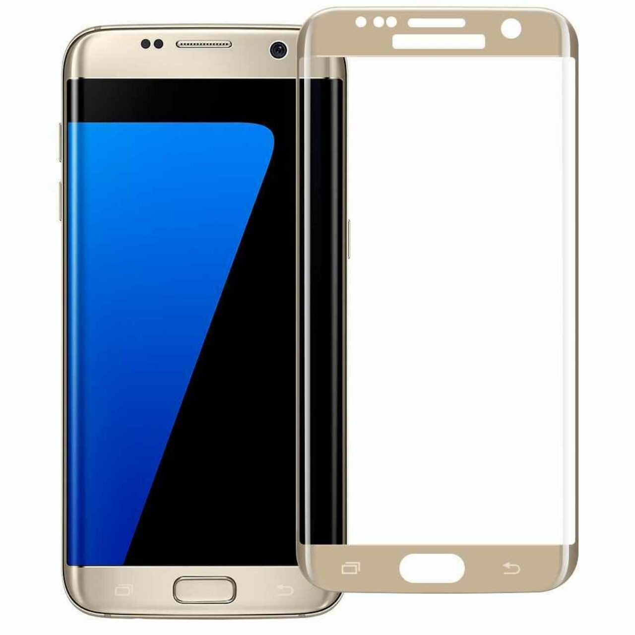 Samsung S7 Edge full glue tempered glass glasprotector 9 D 5 D gold goud