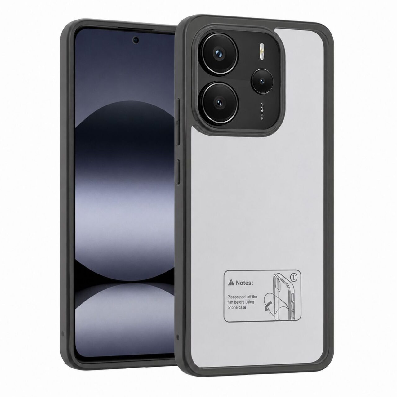 Silicone Case Transparant Black For Redmi Note 14 4 G