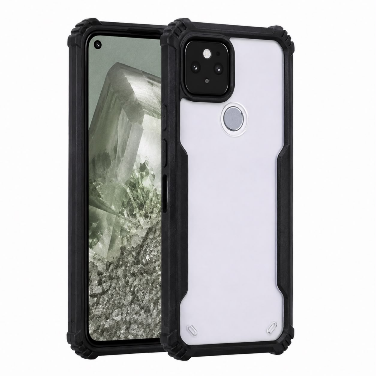 Silicone Open Back Bumper Case Black For Google Pixel 5