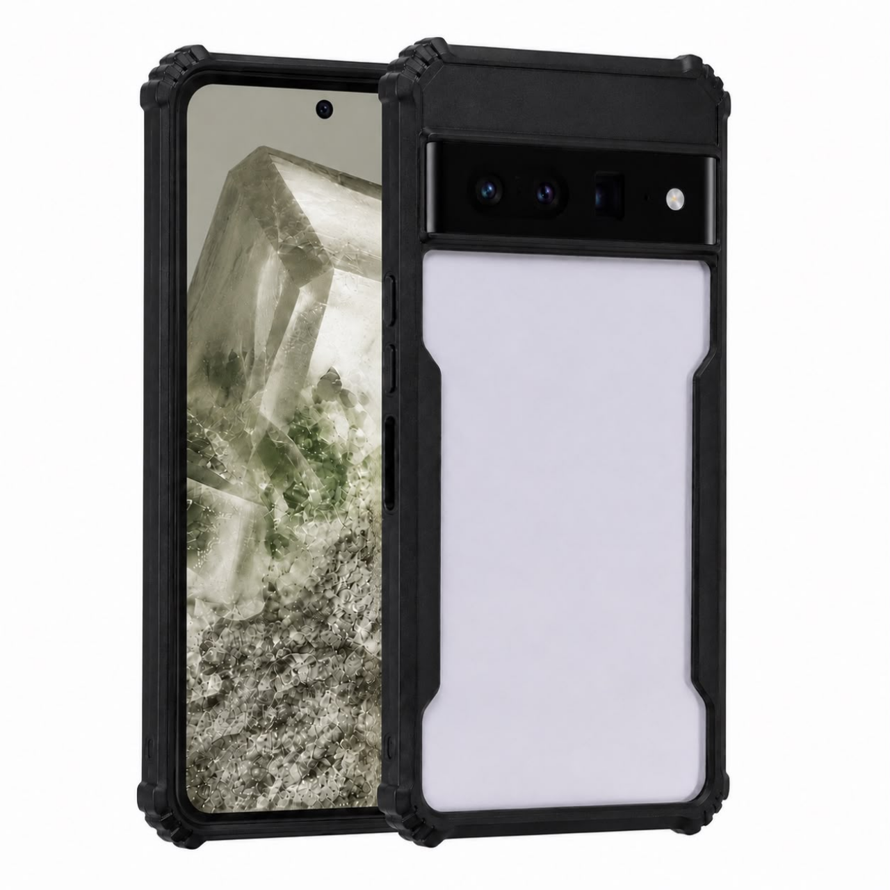 Silicone Open Back Bumper Case Black For Google Pixel 6 and 6 Pro
