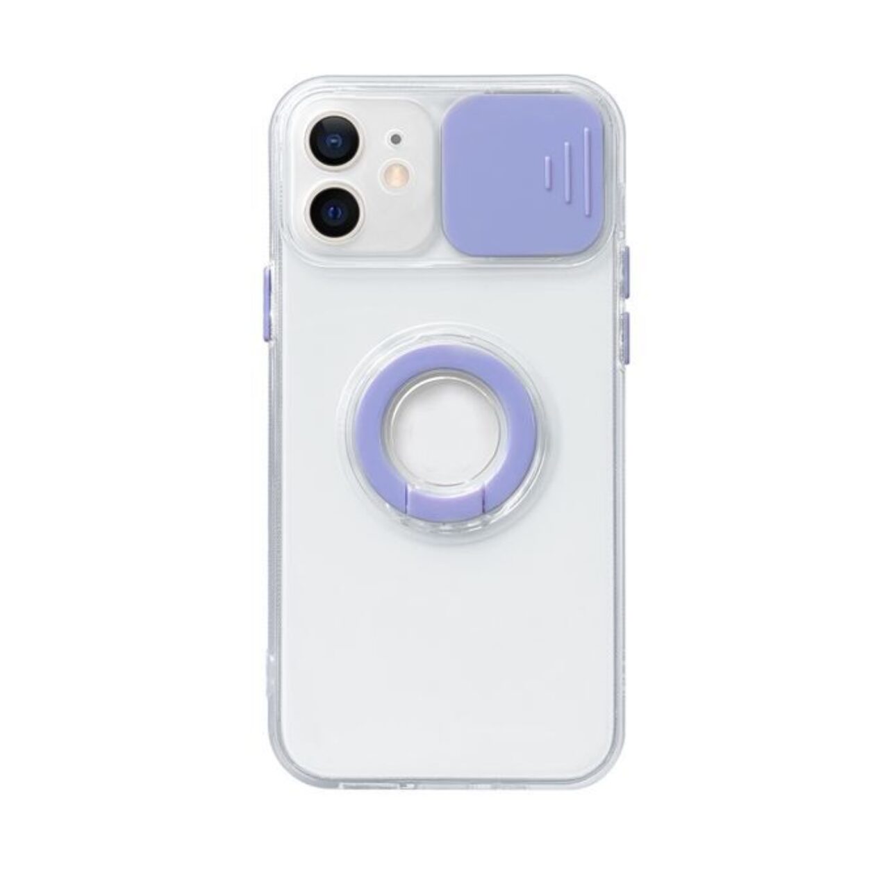 Sliding Camera Cover TPU Protective Case For i Phone PURPLE