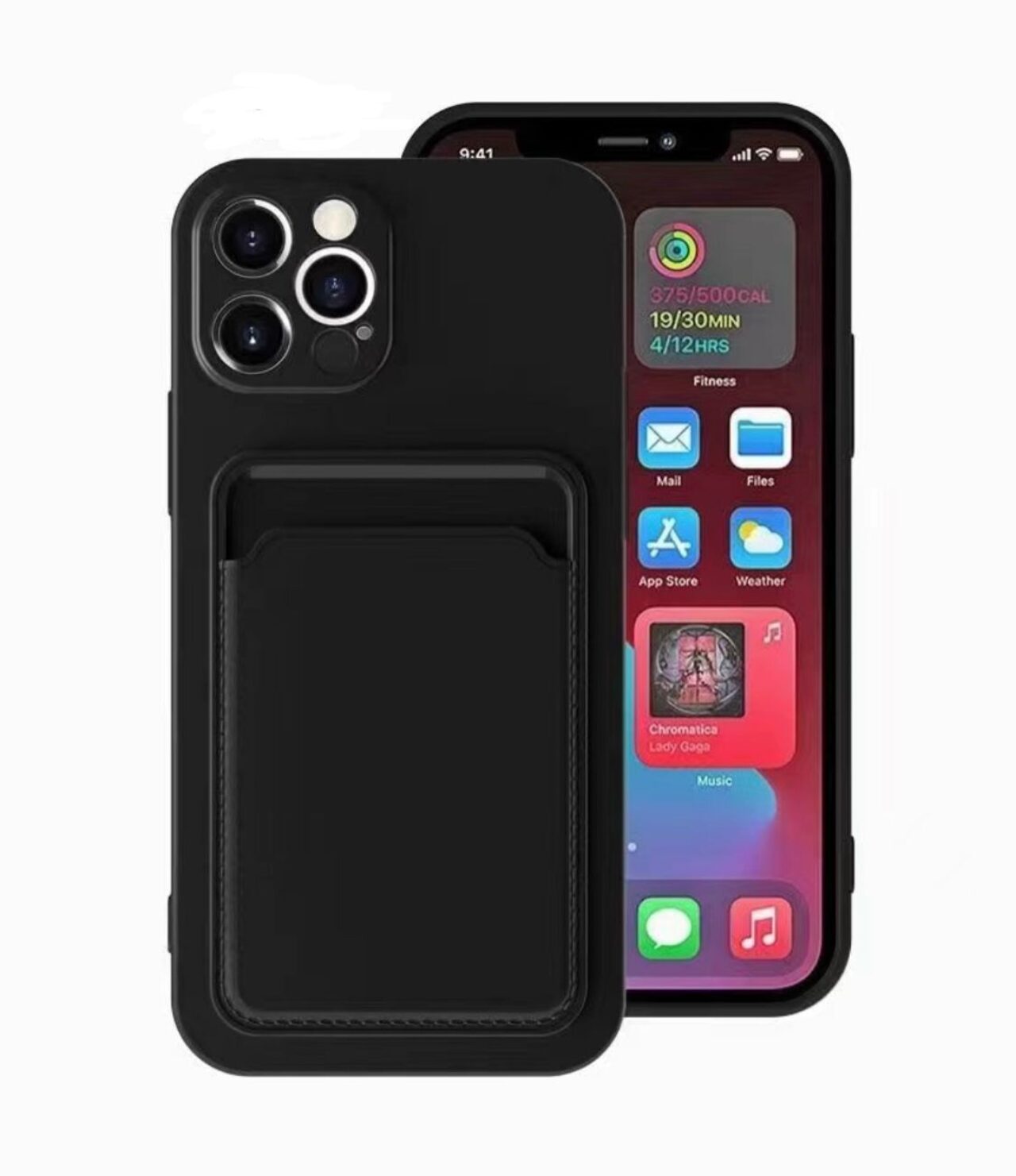 TPU Backcover Case With Card holder BLACK