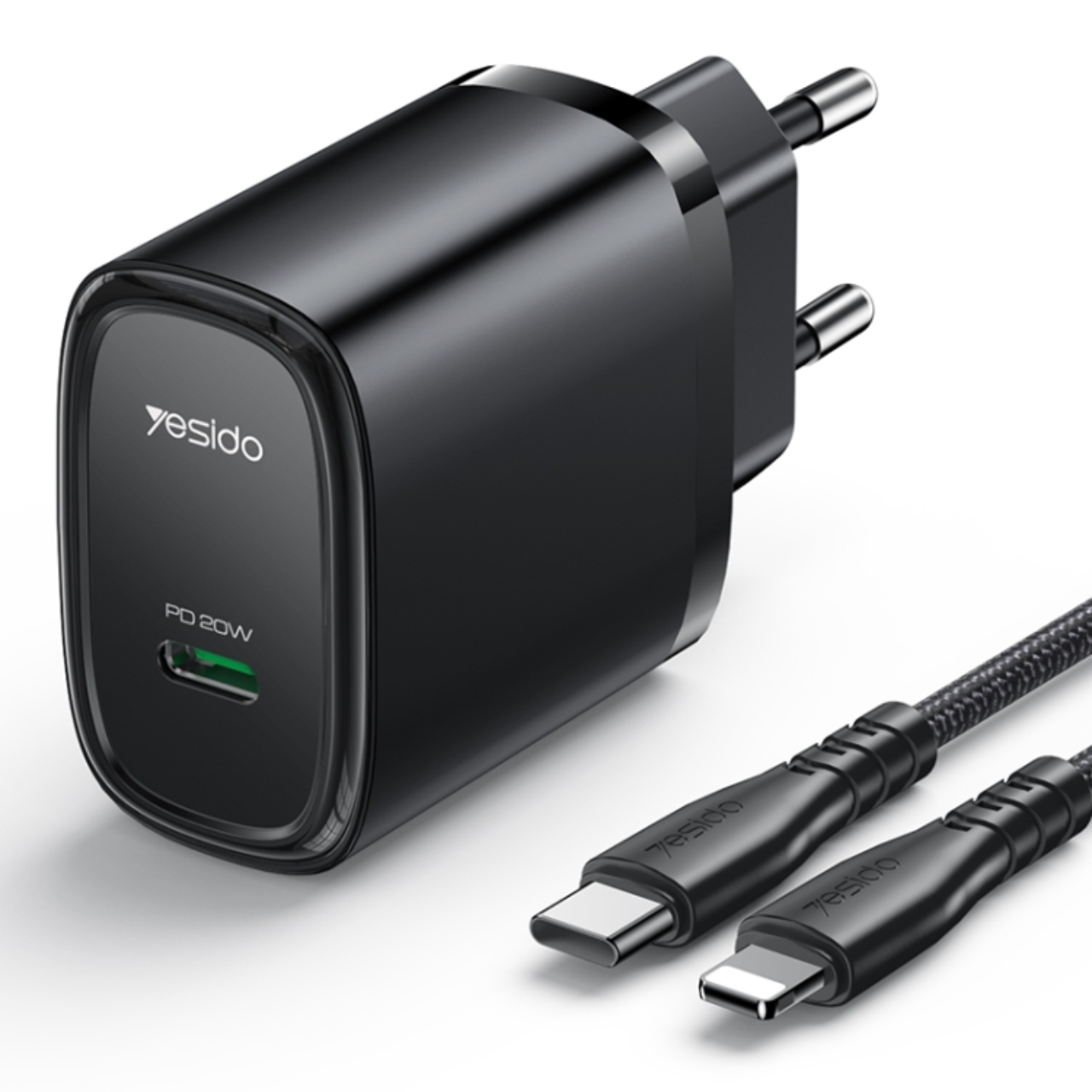 YC57 BL Quick charger lightning black
