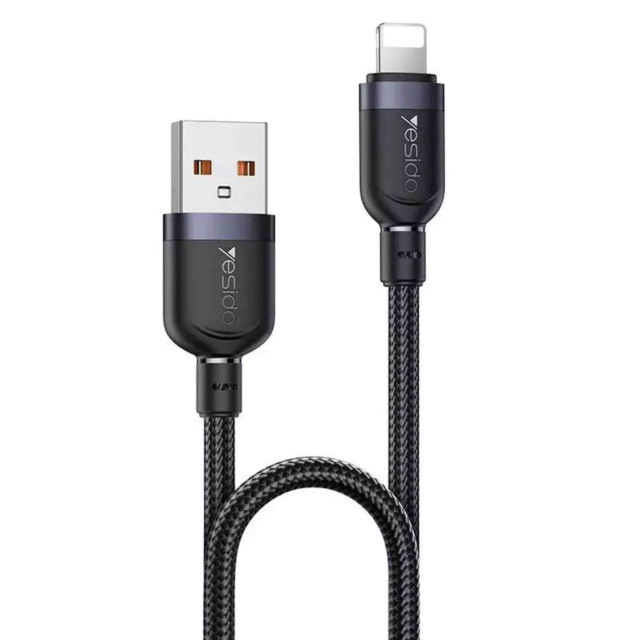 Yesido CA132 L 12 W 2 4 A USB to 8 Pin Charging Data Cable Length1 2m Black