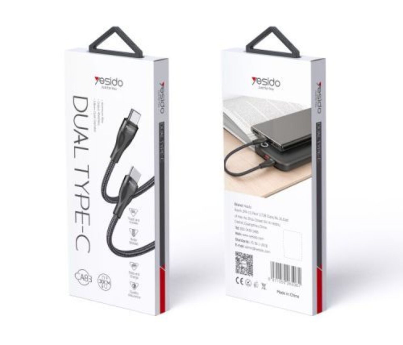 Yesido CA83 Dual Type C Cable Short