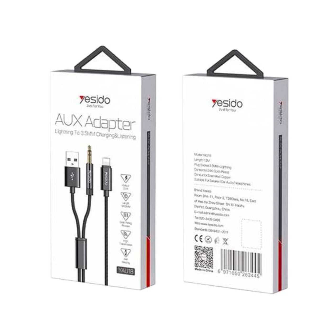 Yesido Lightning to 3 5mm Audio Cable AUX Adapter YAU18