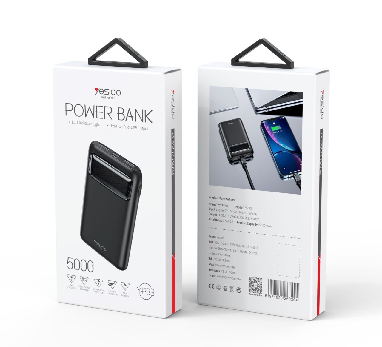 Yesido Powerbank With Led Indicator Light 5000m Ah YP33