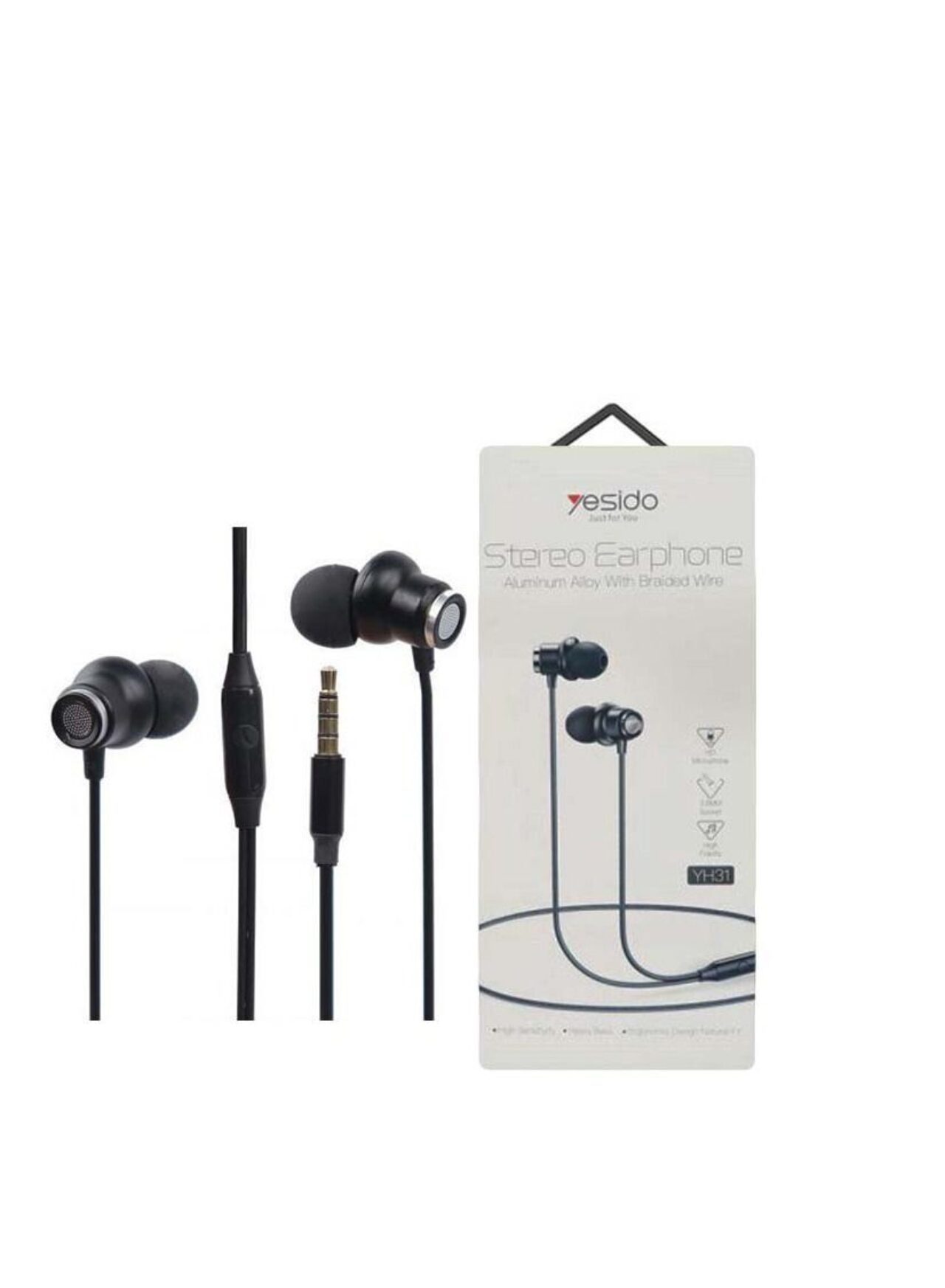 Yesido Stereo Earphone Alluminum Alloy With Braided Wire YH31