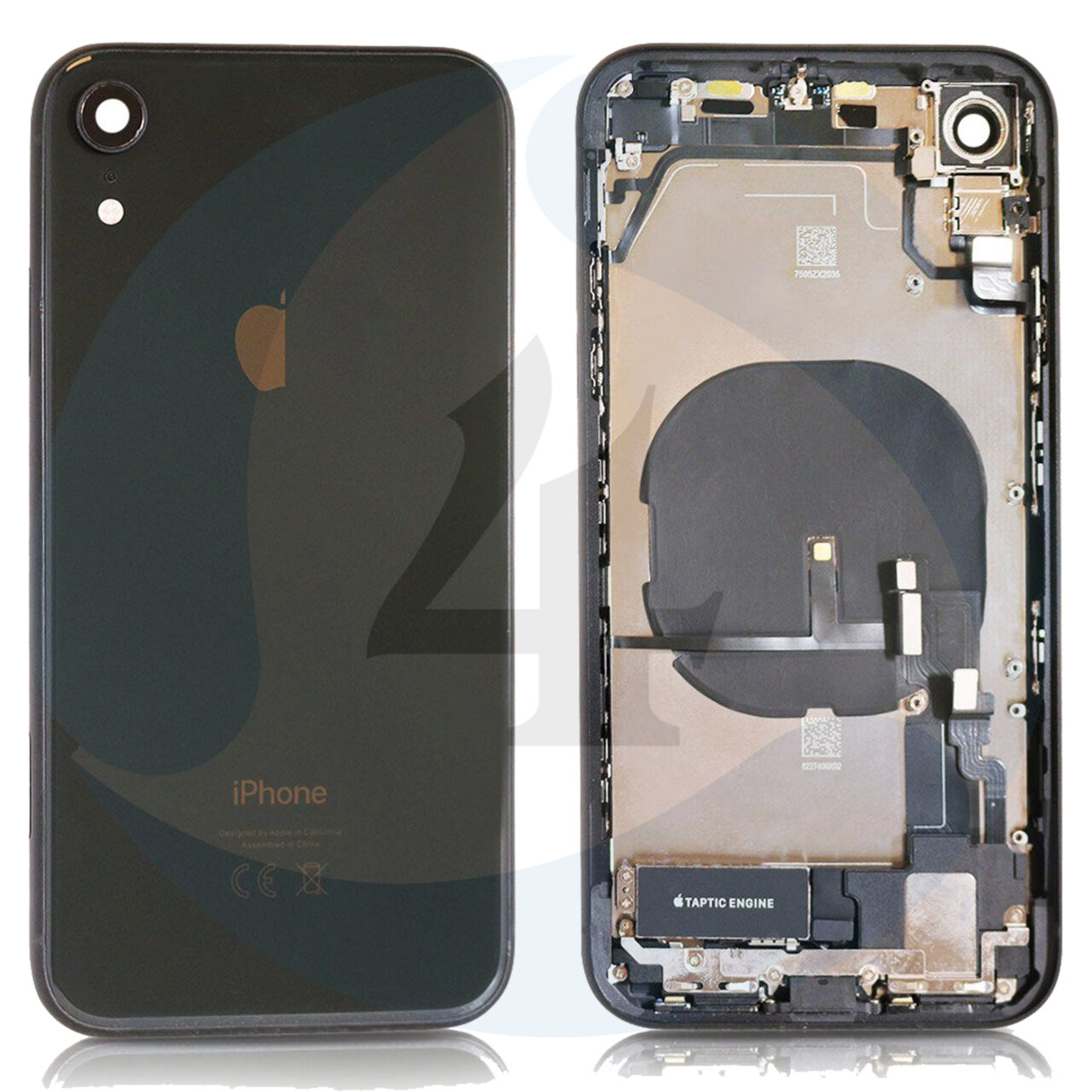 For Apple i Phone XR Batterij cover pulled compleet Black